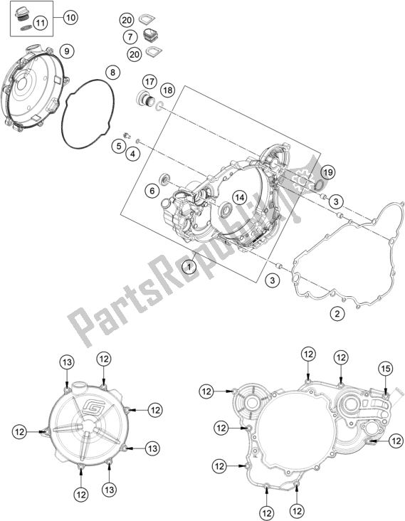 Tutte le parti per il Coperchio Frizione del Gasgas EC 250 EU 2021
