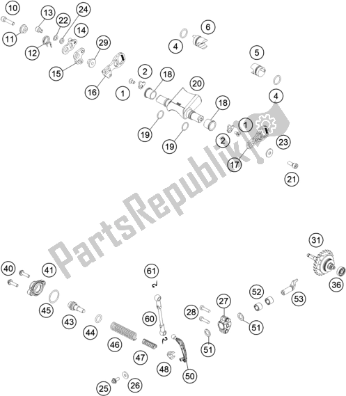 All parts for the Exhaust Control of the Gasgas EC 250 EU 2021