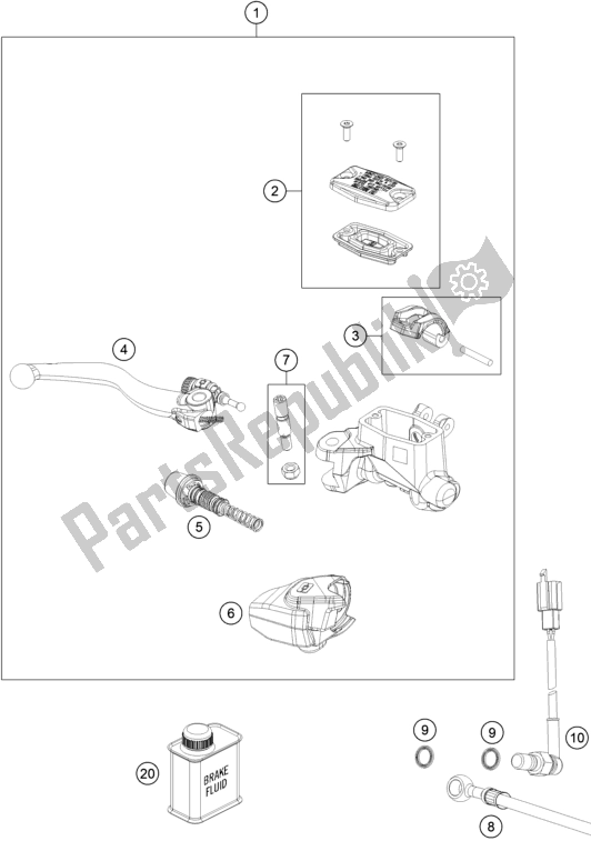 All parts for the Front Brake Control of the Gasgas EC 250 EU 2021