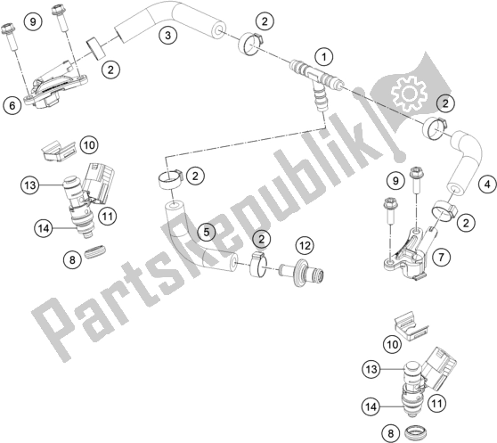 Todas las partes para Fuel Distributor de Gasgas EC 250 EU 2021