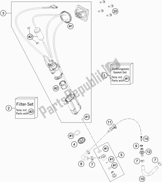 All parts for the Fuel Pump of the Gasgas EC 250 EU 2021