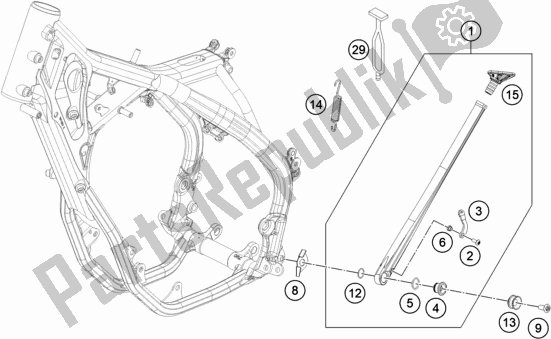 All parts for the Side / Center Stand of the Gasgas EC 250 EU 2021