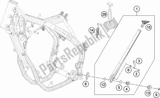 Tutte le parti per il Cavalletto Laterale / Centrale del Gasgas EC 250 EU 2021