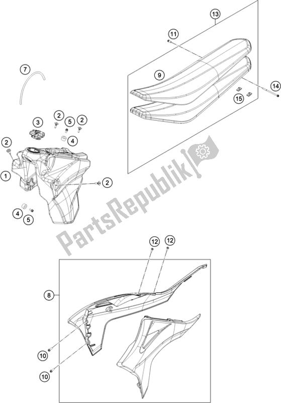 All parts for the Tank, Seat of the Gasgas EC 250 EU 2021