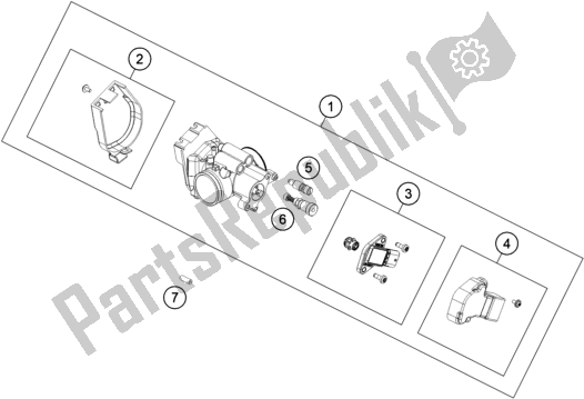 All parts for the Throttle Body of the Gasgas EC 250 EU 2021