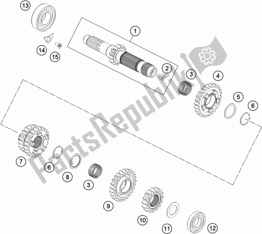 All parts for the Transmission I - Main Shaft of the Gasgas EC 250 EU 2021