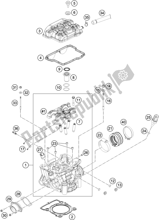 All parts for the Cylinder Head of the Gasgas EC 250F EU 2021