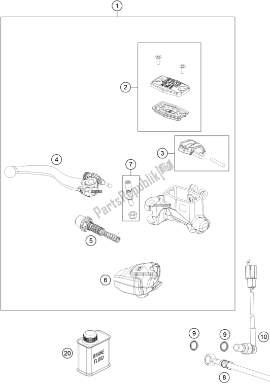 All parts for the Front Brake Control of the Gasgas EC 250F EU 2021