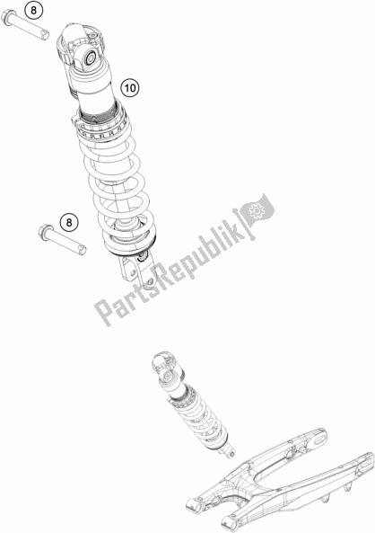 All parts for the Shock Absorber of the Gasgas EC 250F EU 2021