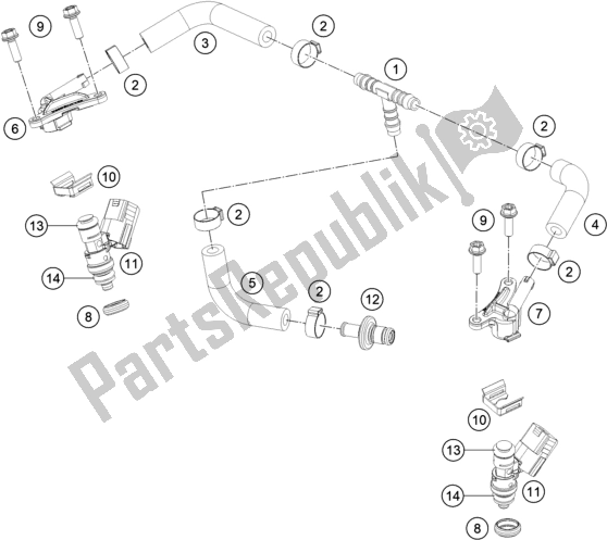 All parts for the Fuel Distributor of the Gasgas EC 300 EU 2021