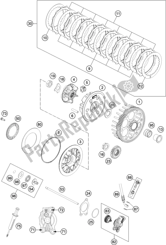 All parts for the Clutch of the Gasgas EC 350F EU 2021