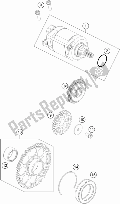 All parts for the Electric Starter of the Gasgas EC 350F EU 2021