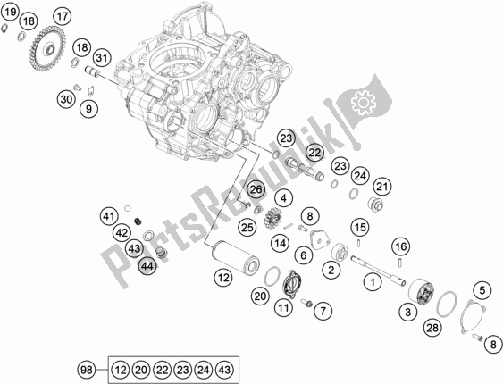 All parts for the Lubricating System of the Gasgas EC 350F EU 2021