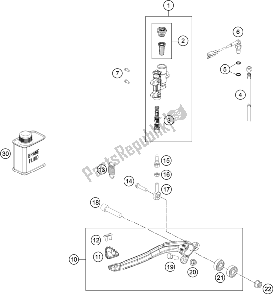 All parts for the Rear Brake Control of the Gasgas EC 350F EU 2021