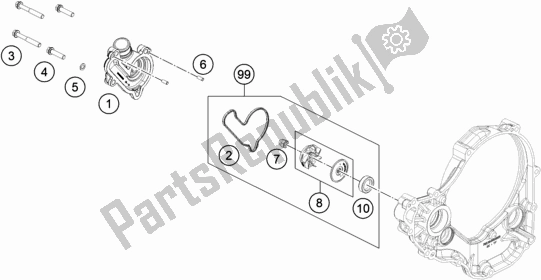 All parts for the Water Pump of the Gasgas EC 350F EU 2021