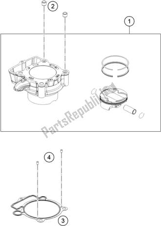 All parts for the Cylinder of the Gasgas MC 250F EU 2021