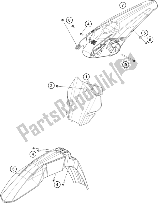 Toutes les pièces pour le Masque, Ailes du Gasgas MC 250F EU 2021