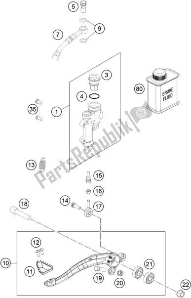 All parts for the Rear Brake Control of the Gasgas MC 250F EU 2021