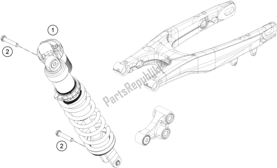 All parts for the Shock Absorber of the Gasgas MC 250F EU 2021