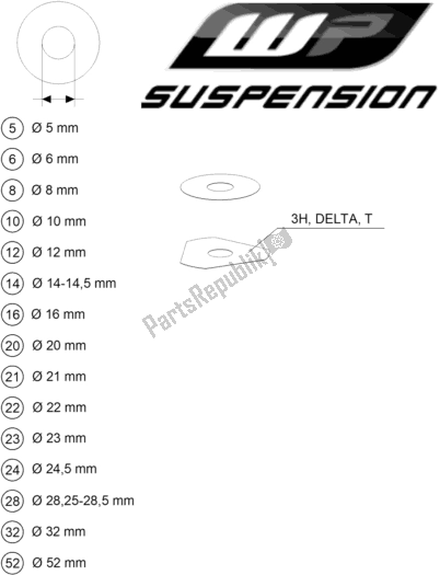 All parts for the Wp Shims For Setting of the Gasgas MC 250F EU 2021