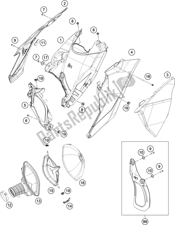 Todas as partes de Filtro De Ar do Gasgas MC 450F EU 2021