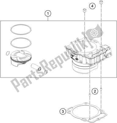 All parts for the Cylinder of the Gasgas MC 450F EU 2021