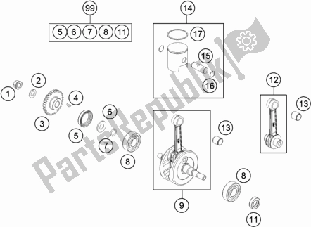 Toutes les pièces pour le Vilebrequin, Piston du Gasgas MC 50 EU 2021