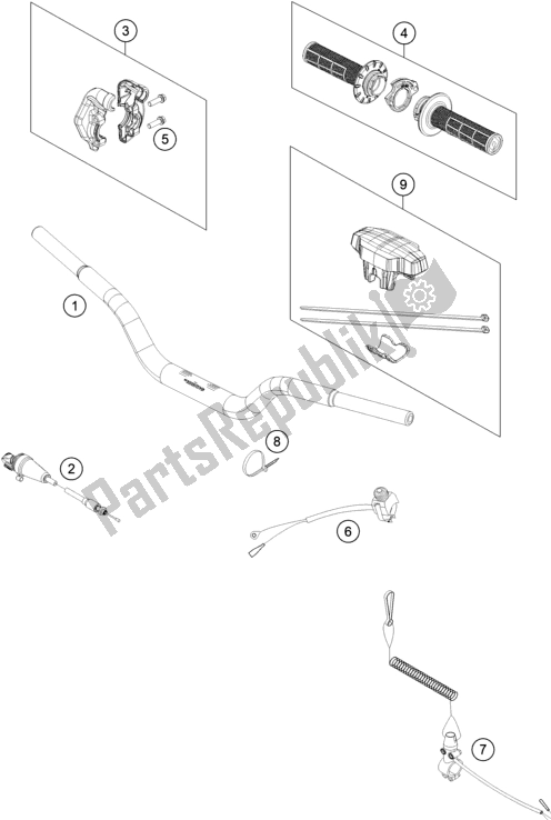 All parts for the Handlebar, Controls of the Gasgas MC 50 EU 2021