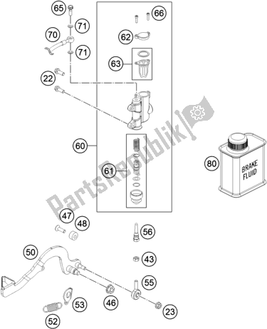 All parts for the Rear Brake Control of the Gasgas MC 50 EU 2021