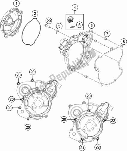 Tutte le parti per il Coperchio Frizione del Gasgas MC 65 EU 2021