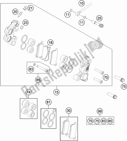 All parts for the Front Brake Caliper of the Gasgas MC 65 EU 2021