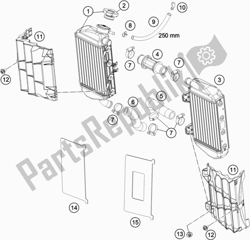 All parts for the Cooling System of the Gasgas MC 85 19/ 16 EU 851916 2021