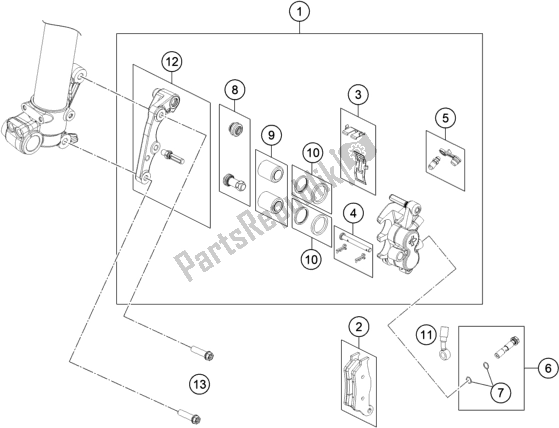 All parts for the Front Brake Caliper of the Gasgas MC 85 19/ 16 EU 851916 2021