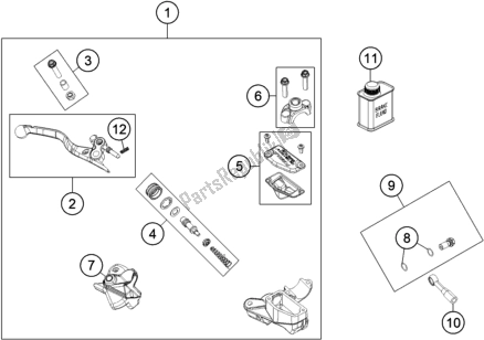 All parts for the Front Brake Control of the Gasgas MC 85 19/ 16 EU 851916 2021