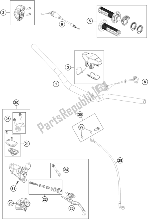 All parts for the Handlebar, Controls of the Gasgas MC 85 19/ 16 EU 851916 2021