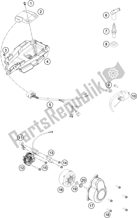 All parts for the Ignition System of the Gasgas MC 85 19/ 16 EU 851916 2021
