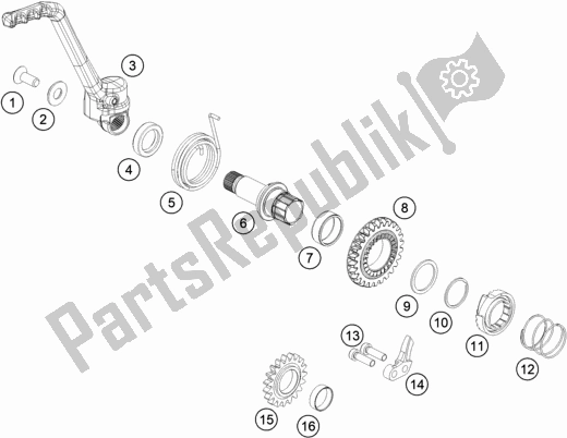 All parts for the Kick Starter of the Gasgas MC 85 19/ 16 EU 851916 2021