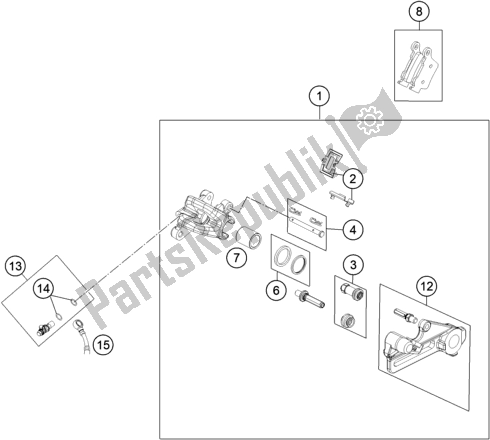 All parts for the Rear Brake Caliper of the Gasgas MC 85 19/ 16 EU 851916 2021