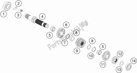 All parts for the Transmission I - Main Shaft of the Gasgas MC 85 19/ 16 EU 851916 2021