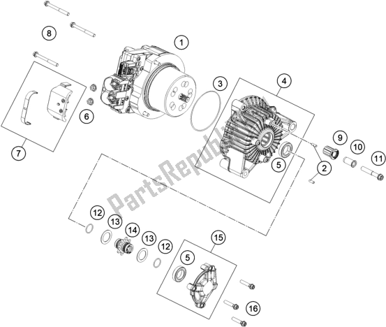 All parts for the Engine Case of the Gasgas MC-E 5 EU 2021