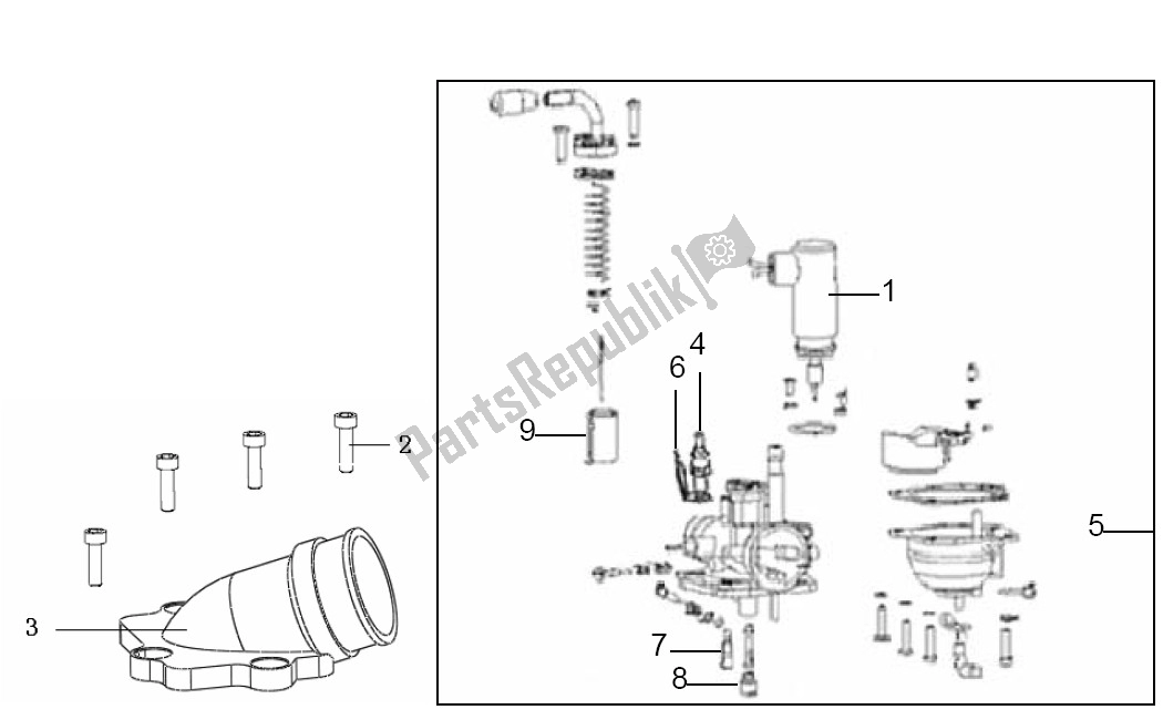 Alle onderdelen voor de Carburateurdelen van de Generic Cracker Limited WIT 09 25 KM H 50 2000 - 2010