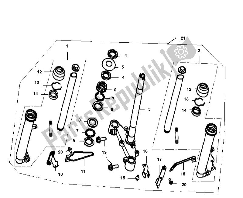 Toutes les pièces pour le Fourche Avant du Generic Cracker Zwart 10 45 KM H 50 2000 - 2010