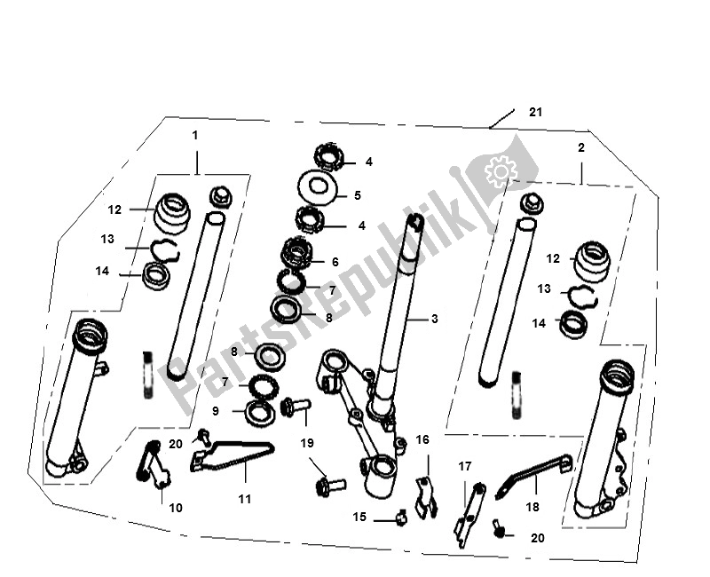 Toutes les pièces pour le Fourche Avant du Generic Ideo Gr. Blauw 07 45 KM H 50 2000 - 2010