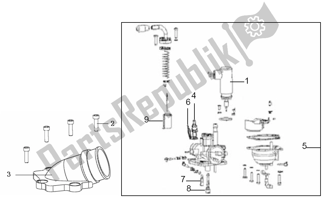 Alle onderdelen voor de Carburateurdelen van de Generic Ideo Gr. Blauw 07 45 KM H 50 2000 - 2010