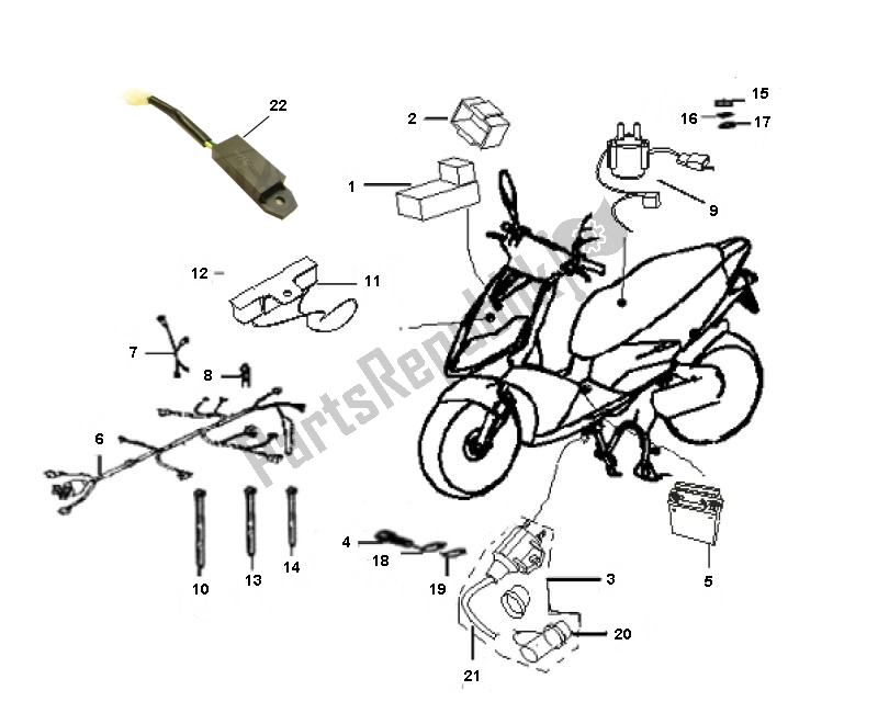 Alle onderdelen voor de Electrisch Deel 1 van de Generic Ideo Zwart 10 25 KM H 50 2000 - 2010