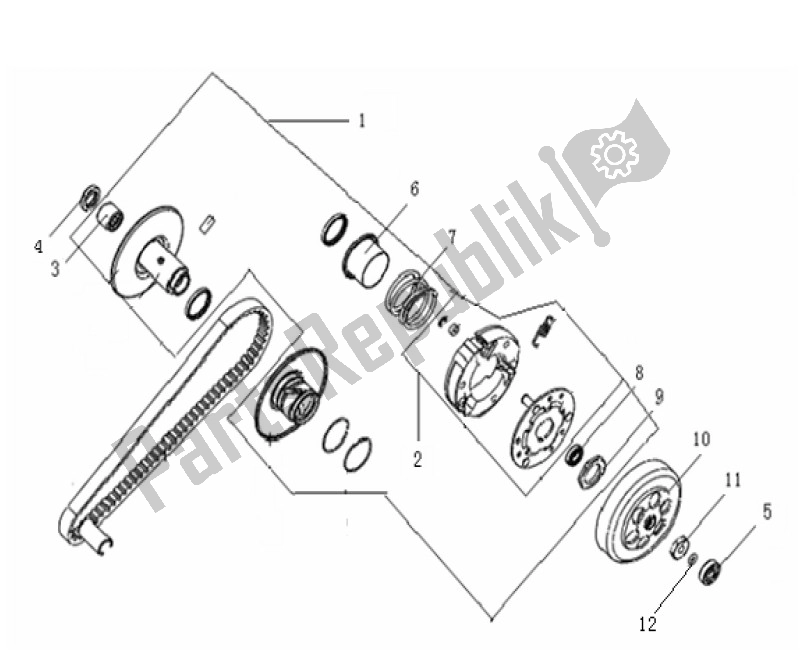 Toutes les pièces pour le Embrayage du Generic XOR MAT Zwart 2006 45 KM H 50 2000 - 2010