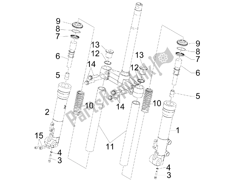 All parts for the Fork's Components (kayaba) of the Gilera Runner 200 VXR 4T Race E3 2006