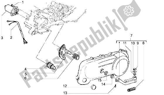 All parts for the Starting Motor-starter Lever of the Gilera DNA 50 1998