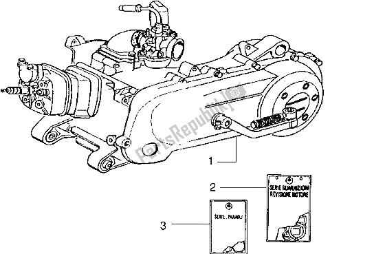 All parts for the Engine of the Gilera DNA 50 1998