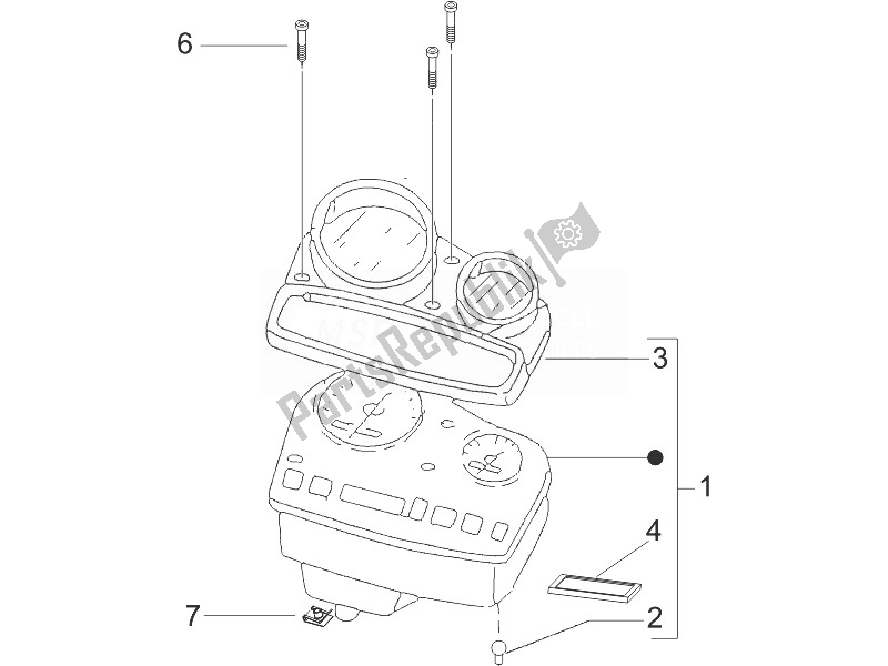 Alle onderdelen voor de Meter Combinatie-dashboard van de Gilera Stalker 50 2008